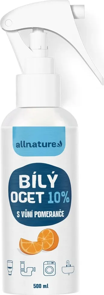 ALLNATURE Bílý ocet sprej 10 % s vůní pomeranče 500 ml 1