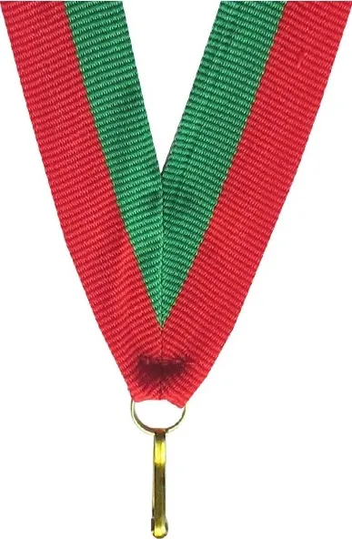 Barevná stuha s karabinkou 11 mm | Zelená, Červená 1