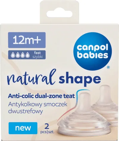 CANPOL BABIES Savička k lahvi Natural Shape12m+ 2ks 1
