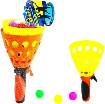 catch ball set 2 košíčky 20cm se 3 míčky 1