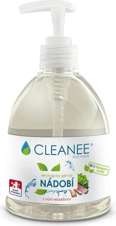 CLEANEE ECO Home Hygienický gel na nádobí s vůní rebarbory 500 ml 1