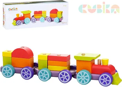 CUBIKA 12923 Duhový vláček s dvěma vagony 1
