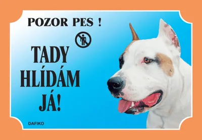 Dafiko Tabulka americký staffordšírský terier 1