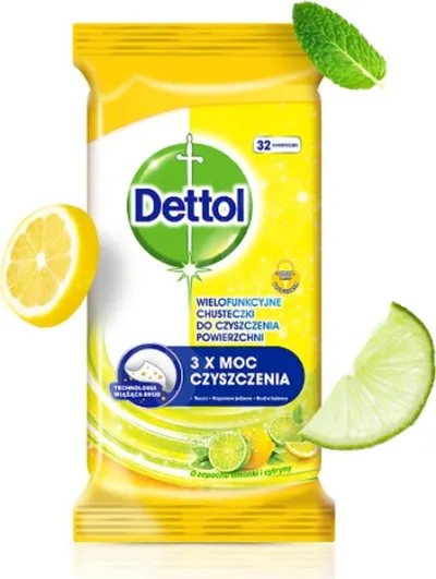 Dettol Limette & Minze antibakteriální ubrousky na povrchy 80 ks 1