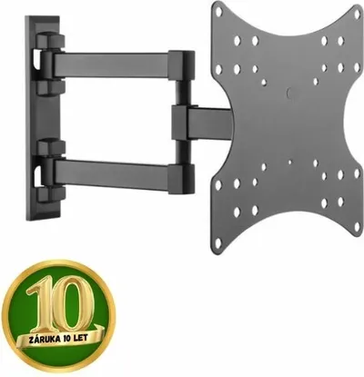 Držák na TV 23"-42" na zeď Holmios, kloubový 90°h 3-10°v, nosnost 20kg, 10 let záruka 1