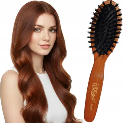 Eurostil Cushion Brush Wooden Boar kartáč na rozčesávání vlasů, kančí štětiny 00325 Small 1