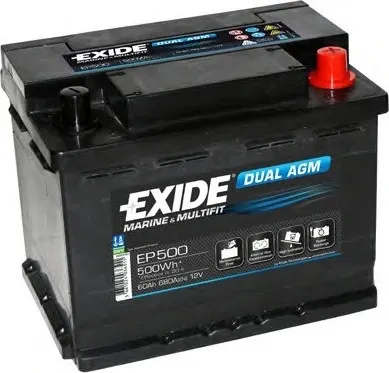 Exide Dual 500A EP500 12V 60Ah 1