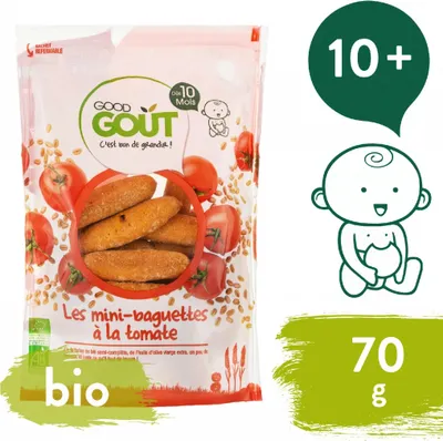 Good Gout Bio Mini bagetky s rajčátky 70 g 1