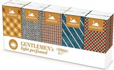 Harmony Gentlemens papírové kapesníky parfémované 3-vrstvé 10x10 ks 1