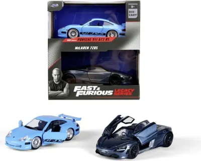 Jada Rychle a zběsile Twin Pack Brianovo Porsche 996 GT3 RS a Shawův McLaren Wave1:32 1:2 1