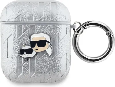 Karl Lagerfeld PU Embossed Choupette Heads Pouzdro pro AirPods 1/2 KLA2PGKCPS 1