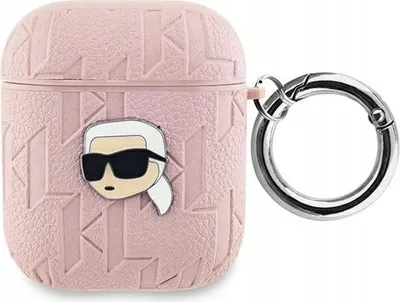 Karl Lagerfeld PU Embossed Karl Head Pouzdro pro AirPods 1/2 KLA2PGKIPP 1