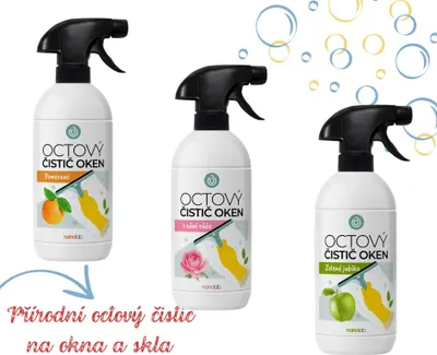 Nanolab Octový čistič na skla a okna Zelené jablko 500 ml 1