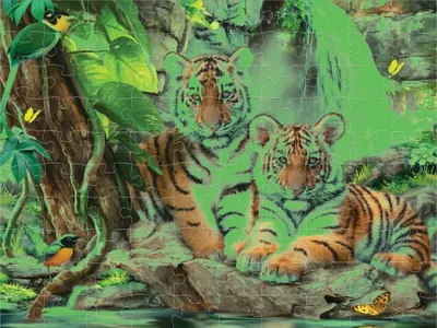 PRIME 3D Svítící puzzle Tygr u vodopádu 100 ks 1