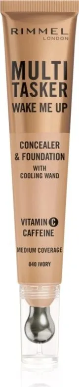 Rimmel London Multi Tasker rozjasňující korektor a make-up 040 Ivory 20 ml 1