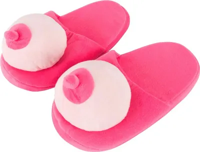Růžové pantofle s prsy Busen-Puschen 1