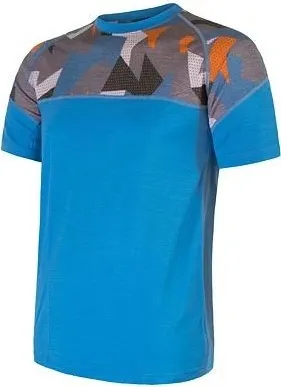 Sensor Merino IMPRESS pánské triko krátký rukáv modrá/camo 1