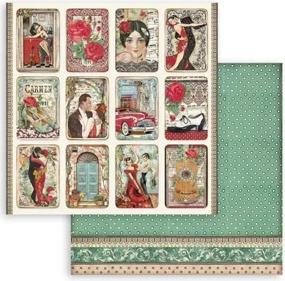 Stamperia oboustranný papír na scrapbook 1 ks Flamenco tanec 1