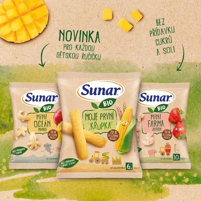 Sunar BIO křupky Mini oceán mango 18 g 1