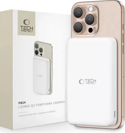 Tech-Protect PB24 LifeMag Qi2 MagSafe 10000mAh bílá 1
