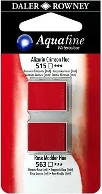 Umělecká akvarelová barva Daler-Rowney Aquafine dvojbalení Alizarin Crimson/Rose Madder 1