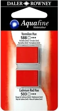 Umělecká akvarelová barva Daler-Rowney Aquafine dvojbalení Rumělka/kadmium červené 1