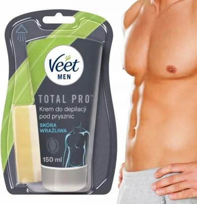 Veet Men Silk & Fresh depilační krém do sprchy pro citlivou pokožku 150 ml 1