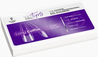VICTORIA VYNN Tipy na nehty Long Coffin 500 ks 1